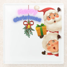 Papai Noel e Sra. Claus Fofo Boas Festas de Natal 