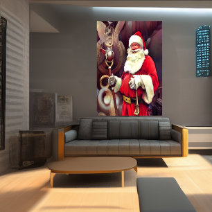 Papai Noel é um navio viking   AI Art Poster