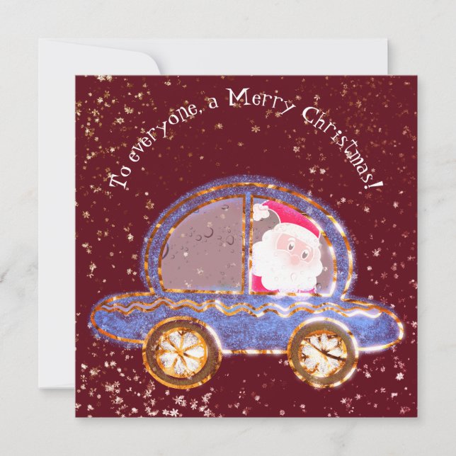 Papai Noel em seu carro no Natal (Frente)