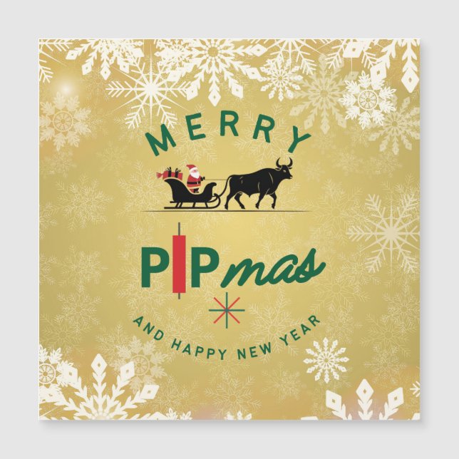 Papai Noel em um Trenó de Touro – Presente de Pipm (Frente)