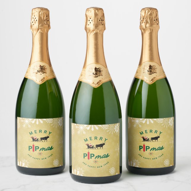 Papai Noel em um Trenó de Touro – Presente de Pipm (Garrafas)