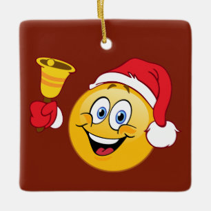 Papai noel Emoji com enfeites de natal de Bell