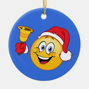 Papai Noel Emoji que soa o ornamento de Bell