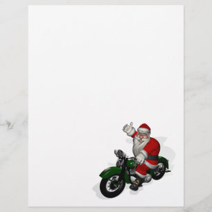Papai Noel engraçado no velomotor verde do vintag