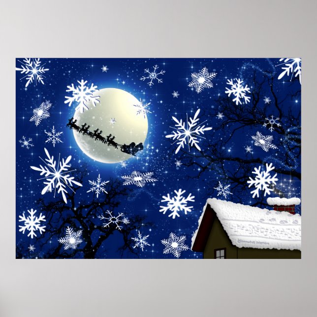 Papai Noel Está Vindo Para Poster (Frente)