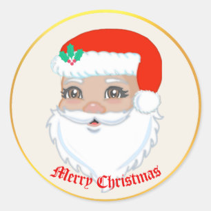 Papai Noel Fofo Adesivo de Natal