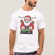 Papai Noel Gamer Carregando Blusão e Camiseta de N