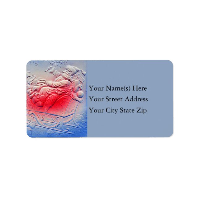 Papai noel gravado na etiqueta de endereço do (Frente)