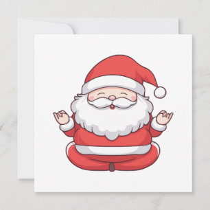 Papai Noel Kawaii Engraçado Ioga Meditação