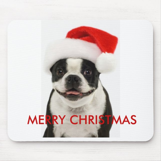 Papai noel Mousepad de Boston do Feliz Natal (Frente)
