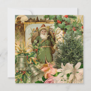Papai Noel Natal Antiquado Bela Arte