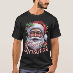 Papai Noel Negro Camisa Feliz Natal Africano Am