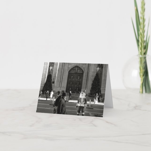 Papai noel no cartão da catedral de St Patrick (Frente)