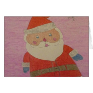 Papai Noel no Cartão de Natal Rosa