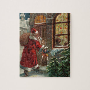 Papai noel no quebra-cabeça da porta