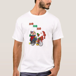Papai noel no t-shirt do branco de HoHoHo da