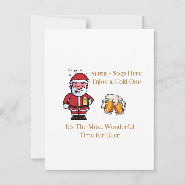 Papai Noel Pare Aqui, Aproveite uma Fria no Cartão (Frente)