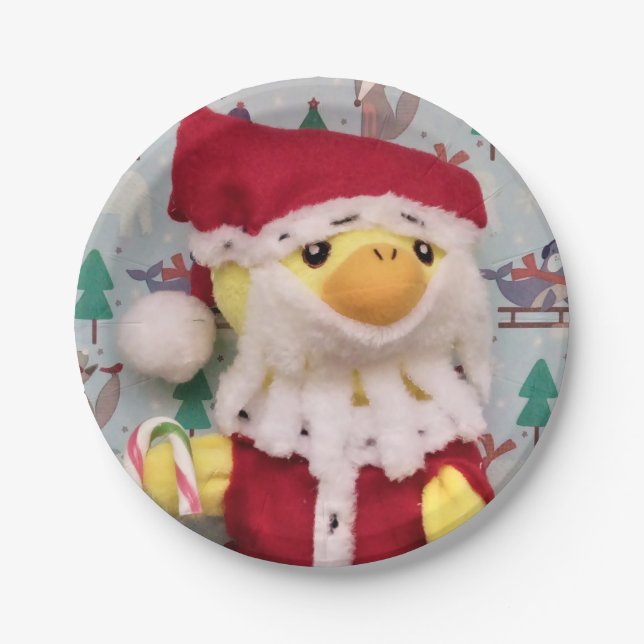 Papai Noel Pato Danny. Pratos de Papel (Frente)