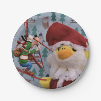 Papai Noel Pato Danny. Pratos de Papel