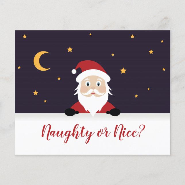 Papai Noel pergunta noite de Natal malvada ou agra (Frente)