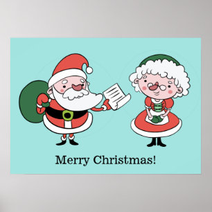 Papai noel personalizado da poster da & Sra. Claus