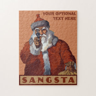 Papai noel personalizado de quebra-cabeça Gangsta