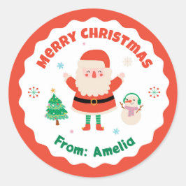 Papai Noel personalizou os adesivos de Natal