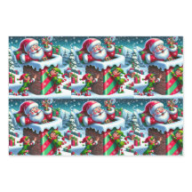 Papai Noel Preso em uma Chaminé com Elfos Brincadi