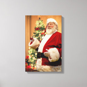 Papai noel que fuma um impressão das canvas da