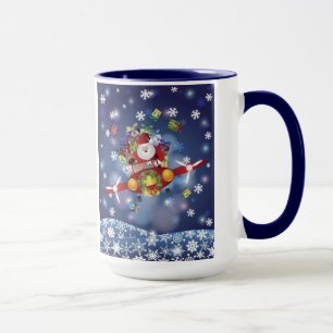 Papai noel que voa a caneca antiga do avião