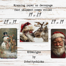 Papai Noel Rudolph Frosty Natal Decoupage