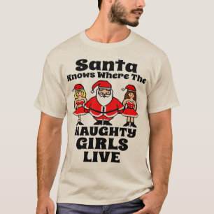 Papai Noel sabe a camisa impertinente das meninas