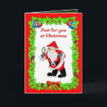 , Papai noel Sherlock do cartão de Natal<br><div class="desc">Cartão de Natal,  da coleção do divertimento do Natal de BigChristmasStocking</div>