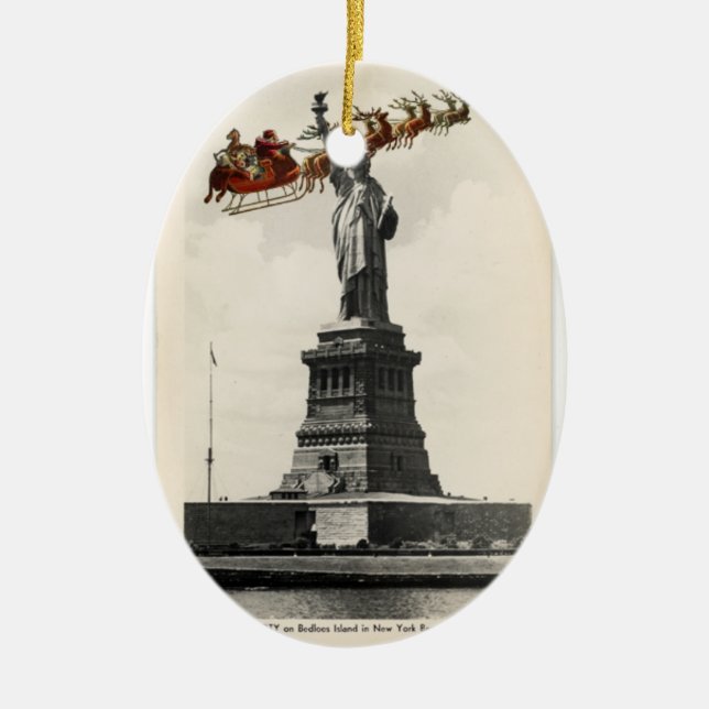 Papai noel sobre enfeites de natal do americano de (Frente)