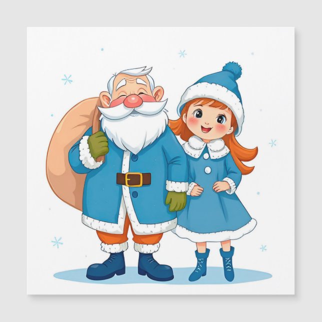 Papai Noel sorridente e donzela de neve (Frente)