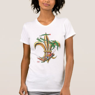 Papai noel & t-shirt do Natal da flor de lis dos