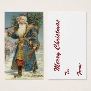 Papai Noel Vitoriano Antigo com Árvore de Natal