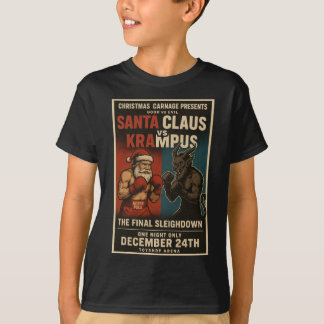 Papai Noel vs Krampus Noite de Luta Camiseta de Na