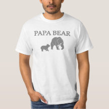 "Papai Urso" Camiseta de Urso Pescando com Filhote