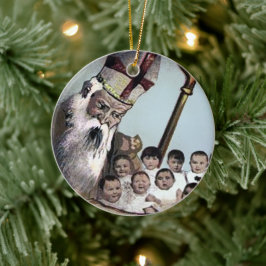 Papais noeis assustadores Enfeites de natal cerâmi