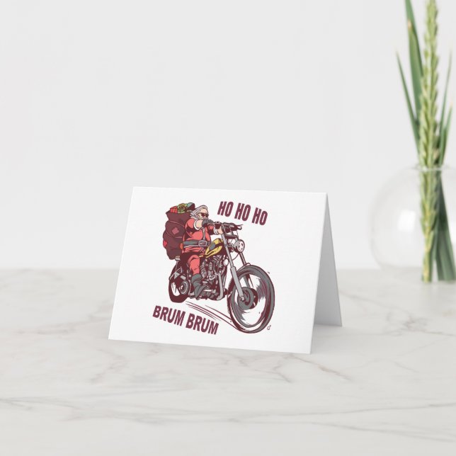 Papais noeis Biker Figurino de Natal para Convite  (Frente)