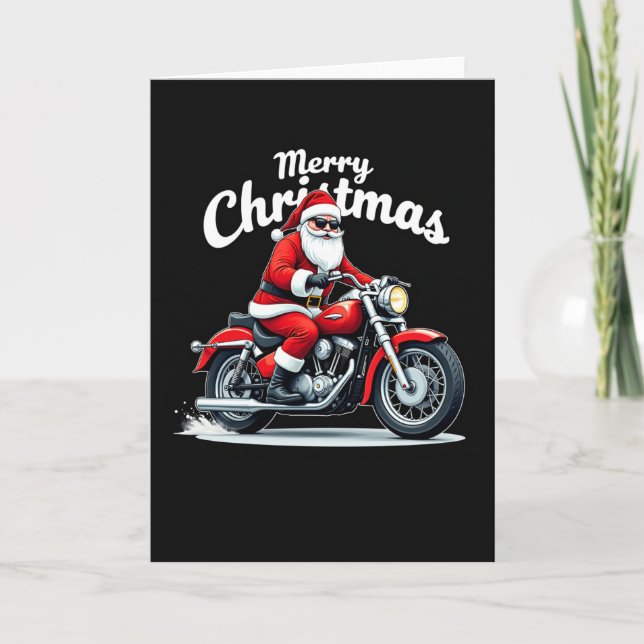 Papais noeis Biker legal Cartão de Natal Fundo Pre (Frente)