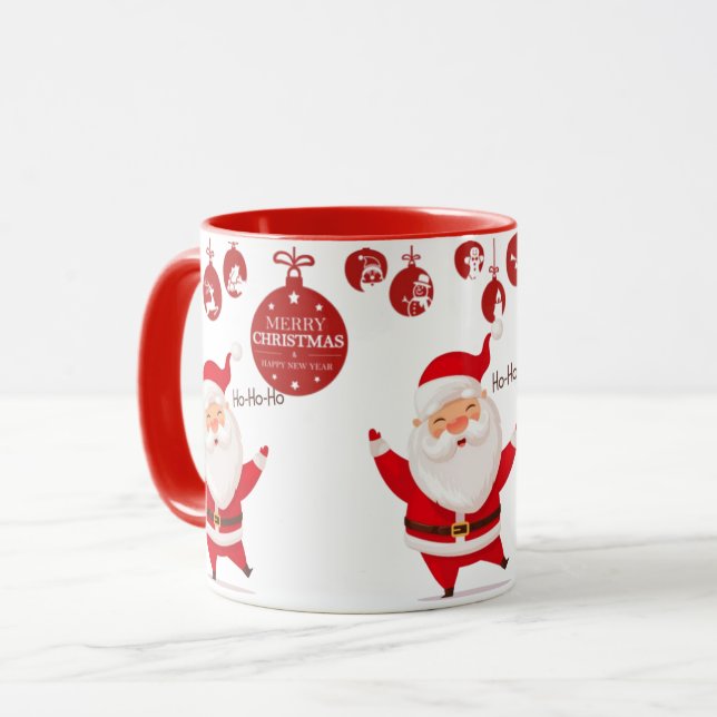 Papais noeis caneca de Natal (Frente Esquerda)