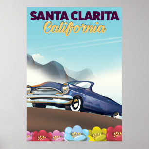 Papais noeis Clarita, poster de viagens da Califór