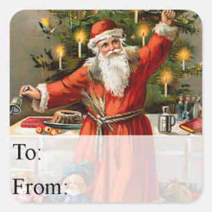 Papais noeis Com Natais vintages De Sinos Etiqueta