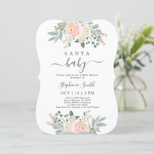 Papais noeis Convite para Chá de fraldas de Natal