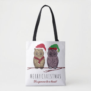 Papais noeis Coruja e Elf Owl Tote Bag