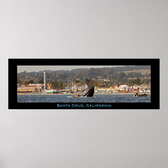 Papais noeis Cruz Beach Boardwalk Poster de Baleia (Frente)