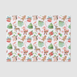 Papais noeis de Aquarela Papel de Tecido de Natal