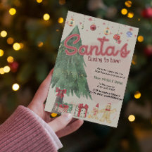 papais noeis de aquarela retro convite para festa